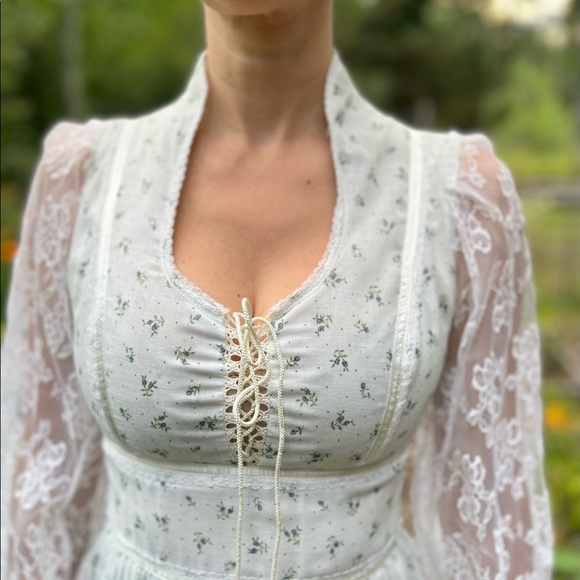 Gunne Sax RARE 70’s Cotton blend Vintage dress size 6, fits like 4 made in USA - Picture 4 of 16